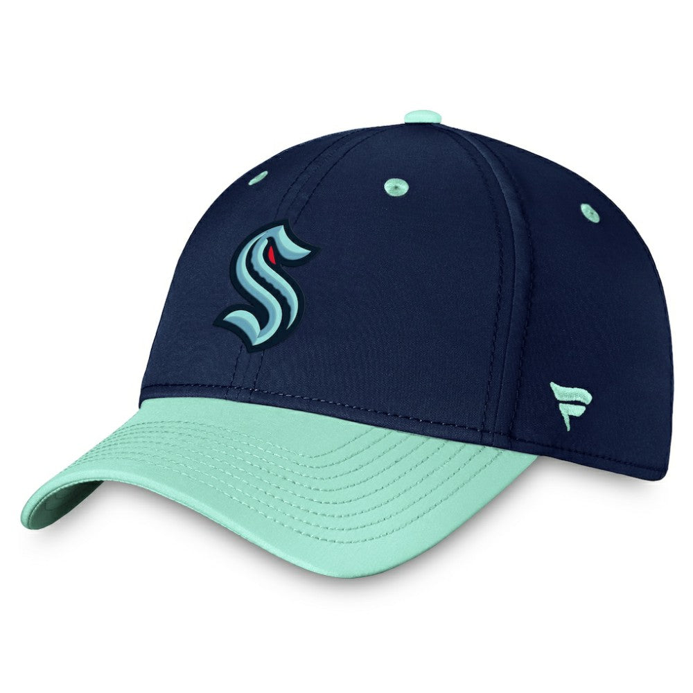 NHL Seattle Kraken Fanatics Authentic Pro Rink Two-Tone Flex Hat – Deep Sea Blue/Light Blue