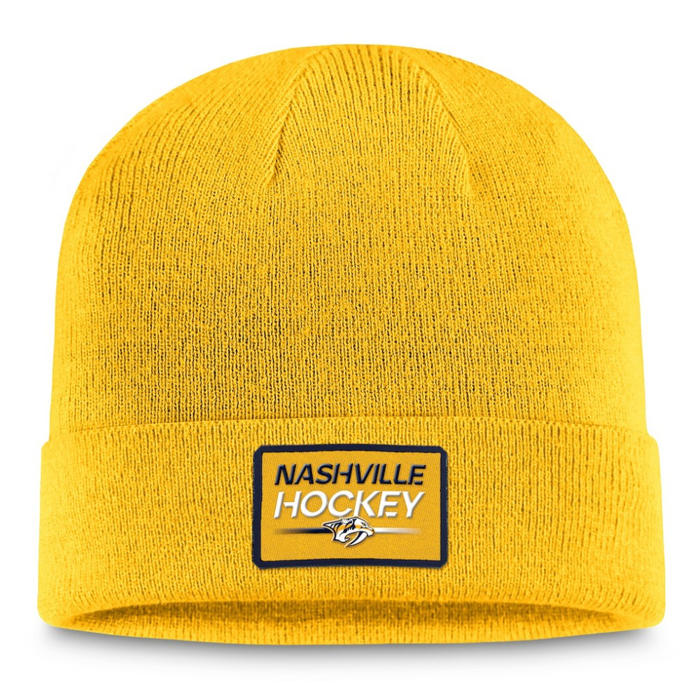 NHL Nashville Predators Fanatics Authentic Pro Cuffed Knit Hat – Gold