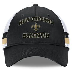 Fundamentals Side Stripe Trucker Adjustable Hat - New Orleans Saints Hats