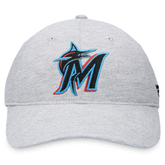 Heather Gray Miami Marlins Fanatics Logo Adjustable Hat