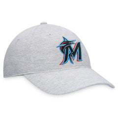 Heather Gray Miami Marlins Fanatics Logo Adjustable Hat