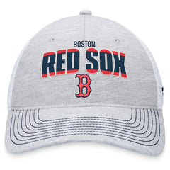 Heather Gray/White Boston Red Sox Fanatics Logo Trucker Adjustable Hat