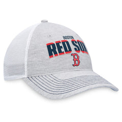Heather Gray/White Boston Red Sox Fanatics Logo Trucker Adjustable Hat