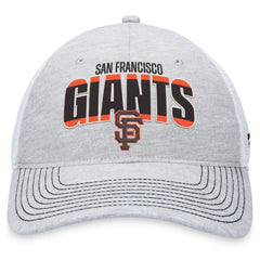 Heather Gray/White San Francisco Giants Fanatics Logo Trucker Adjustable Hat