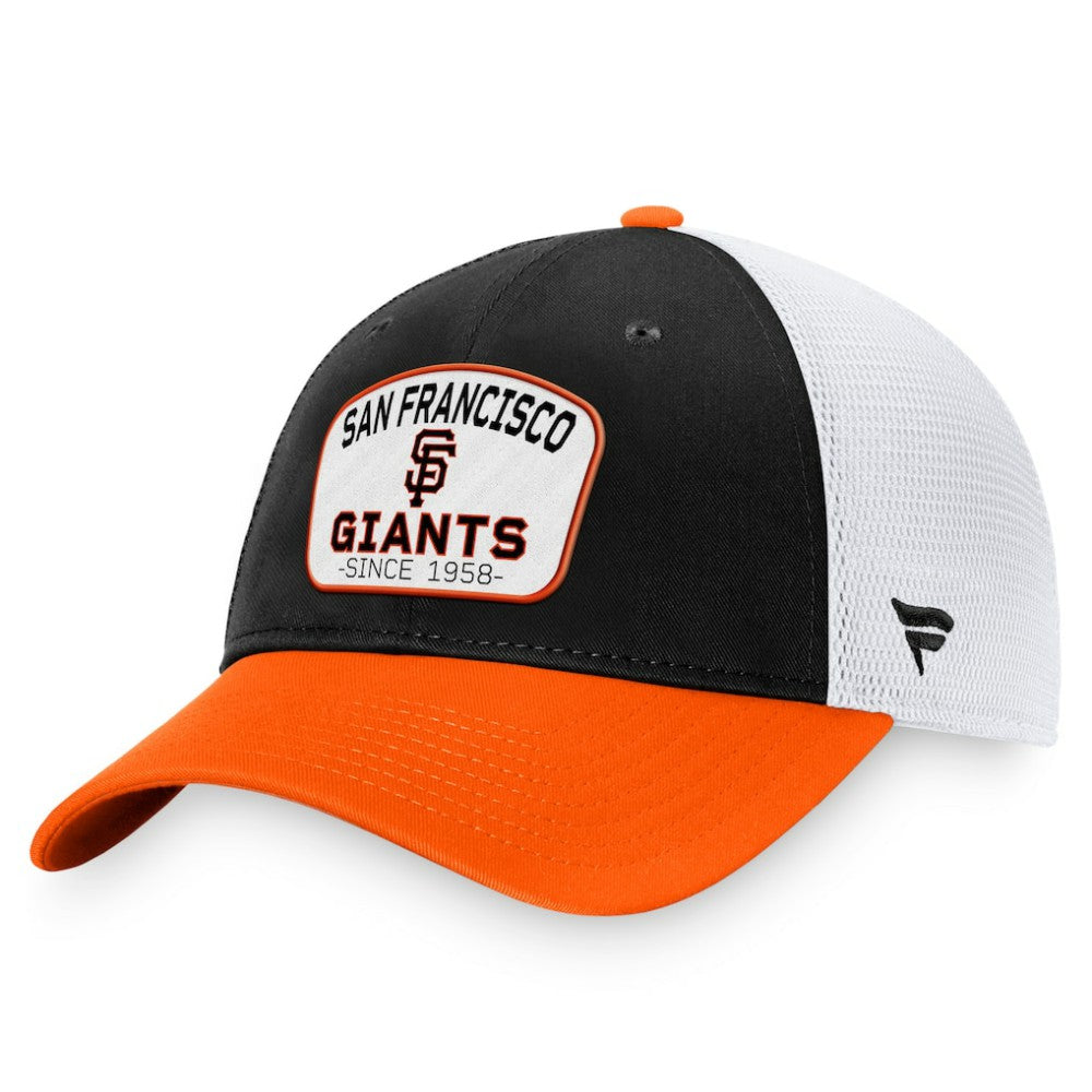 Black/Orange San Francisco Giants Fanatics Two-Tone Patch Trucker Adjustable Hat
