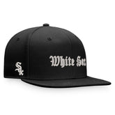 Black Chicago White Sox Fanatics Gothic Script Fitted Hat