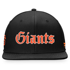 Black San Francisco Giants Fanatics Gothic Script Fitted Hat