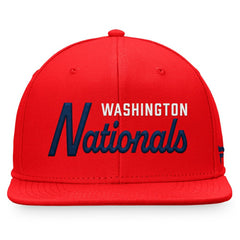 Red Washington Nationals Fanatics Script Snapback Hat