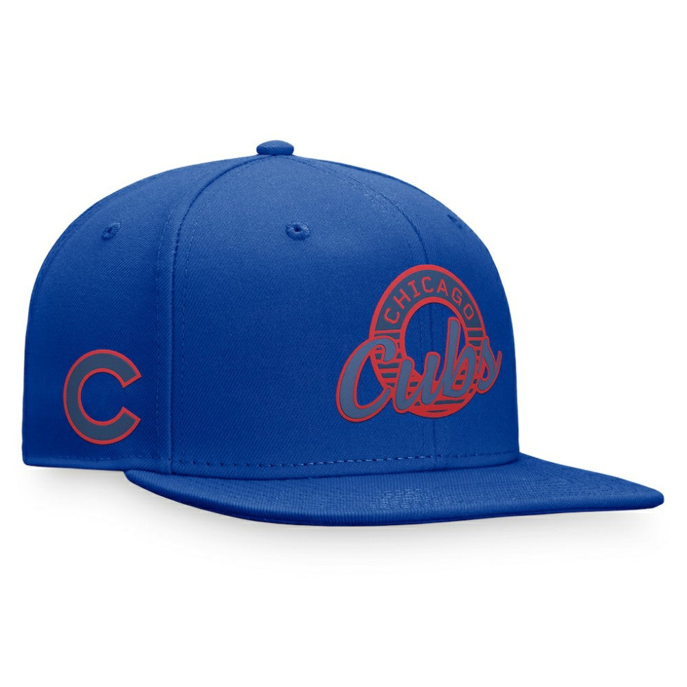 Royal Chicago Cubs Fanatics Circle Script Snapback Hat