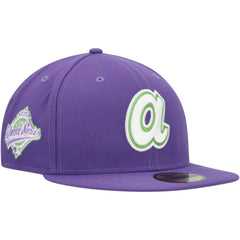Purple Atlanta Braves New Era Lime Side Patch 59FIFTY Fitted Hat