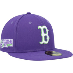 Purple Boston Red Sox New Era Lime Side Patch 59FIFTY Fitted Hat