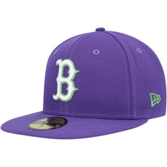Purple Boston Red Sox New Era Lime Side Patch 59FIFTY Fitted Hat