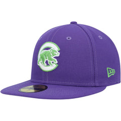Purple Chicago Cubs New Era Lime Side Patch 59FIFTY Fitted Hat