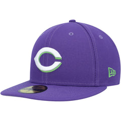 Purple Cincinnati Reds New Era Lime Side Patch 59FIFTY Fitted Hat