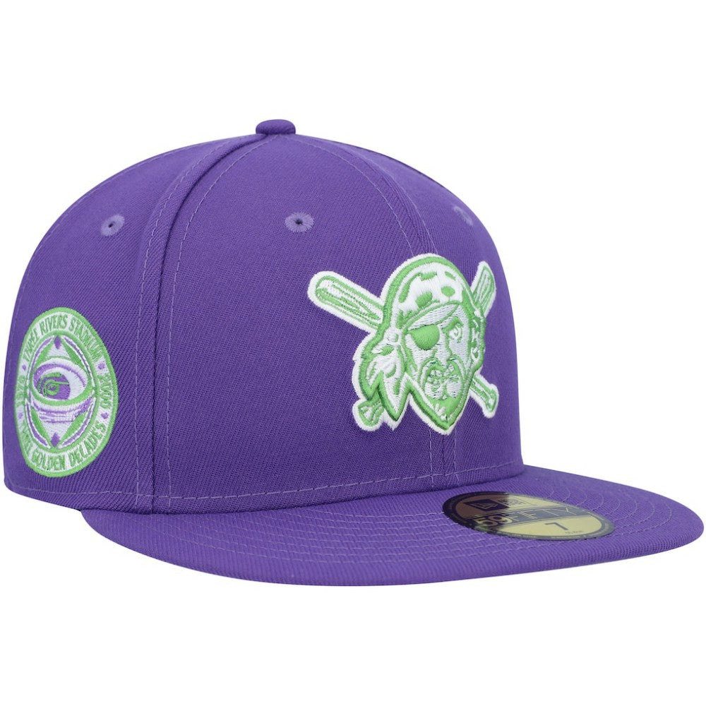 Purple Pittsburgh Pirates New Era Lime Side Patch 59FIFTY Fitted Hat