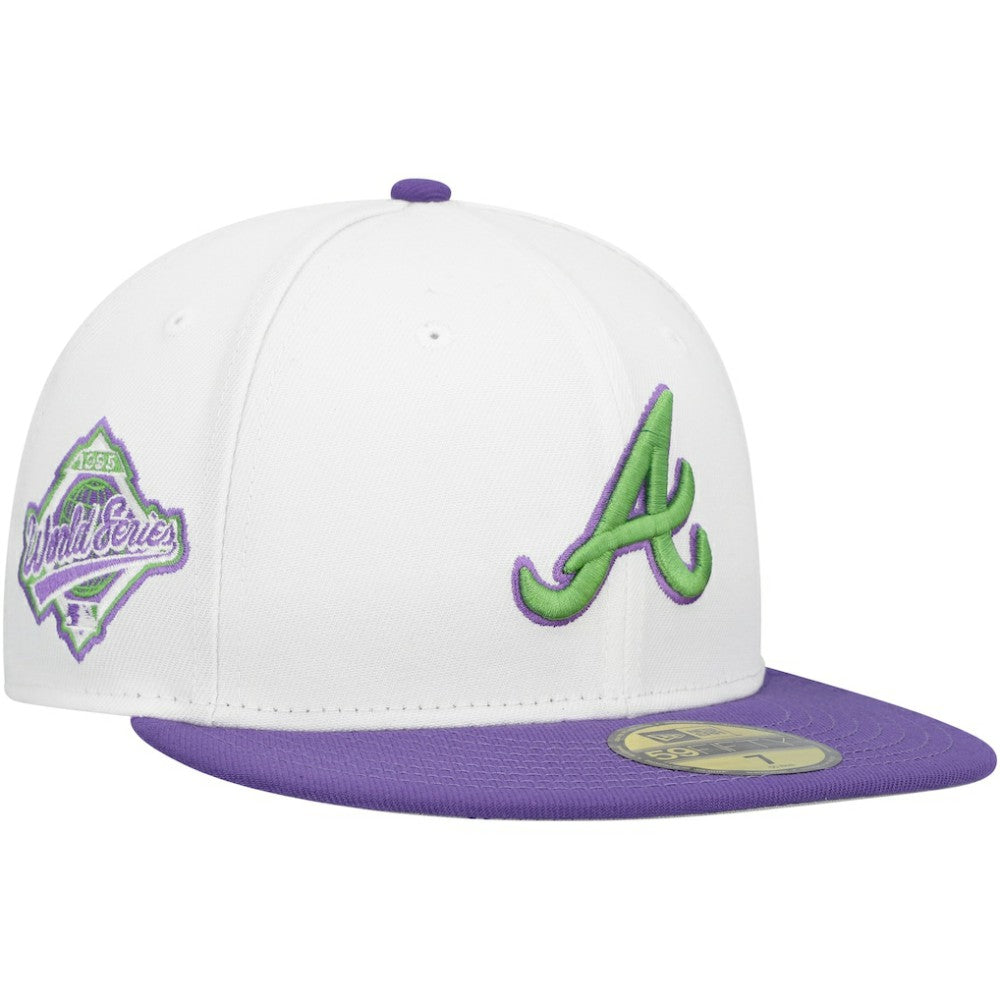 White Atlanta Braves New Era Side Patch 59FIFTY Fitted Hat