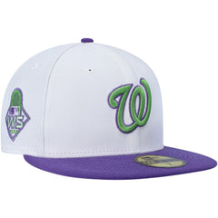 White Washington Nationals New Era Side Patch 59FIFTY Fitted Hat