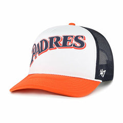White San Diego Padres '47 Foam Front Script Trucker Snapback Hat