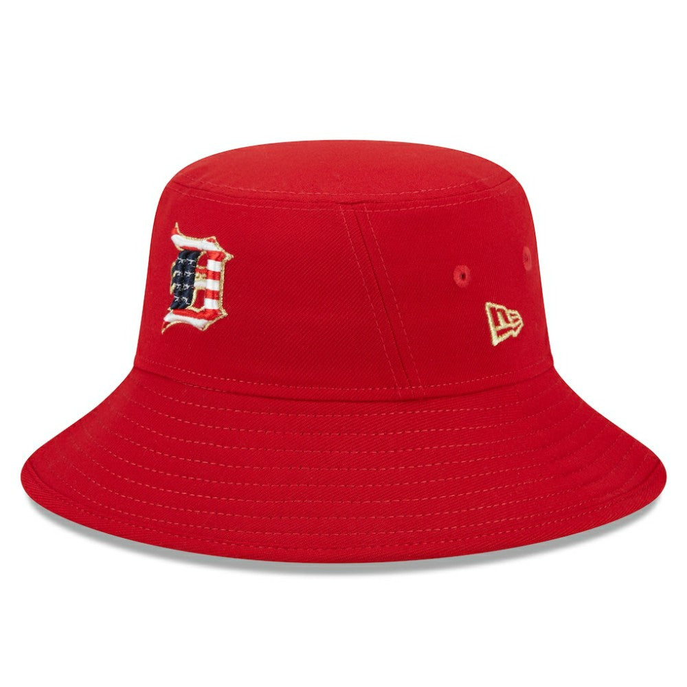 Red Detroit Tigers New Era 2023 Fourth of July Bucket Hat