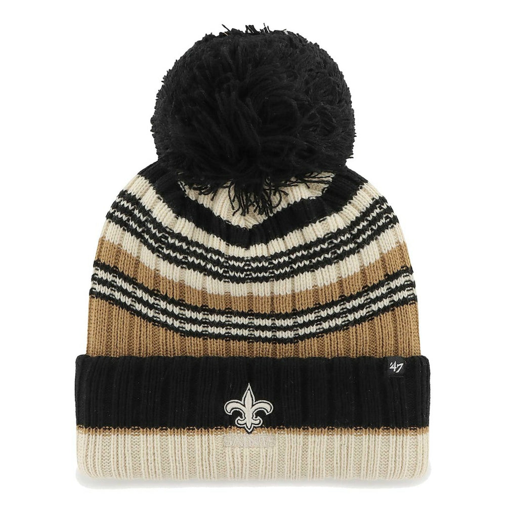 '47 Women's Barista Cuffed Knit Hat with Pom - New Orleans Saints Hats