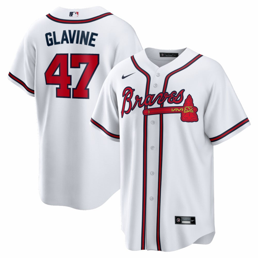 White Tom Glavine Atlanta Braves Nike Home Retired Player Replica Jersey