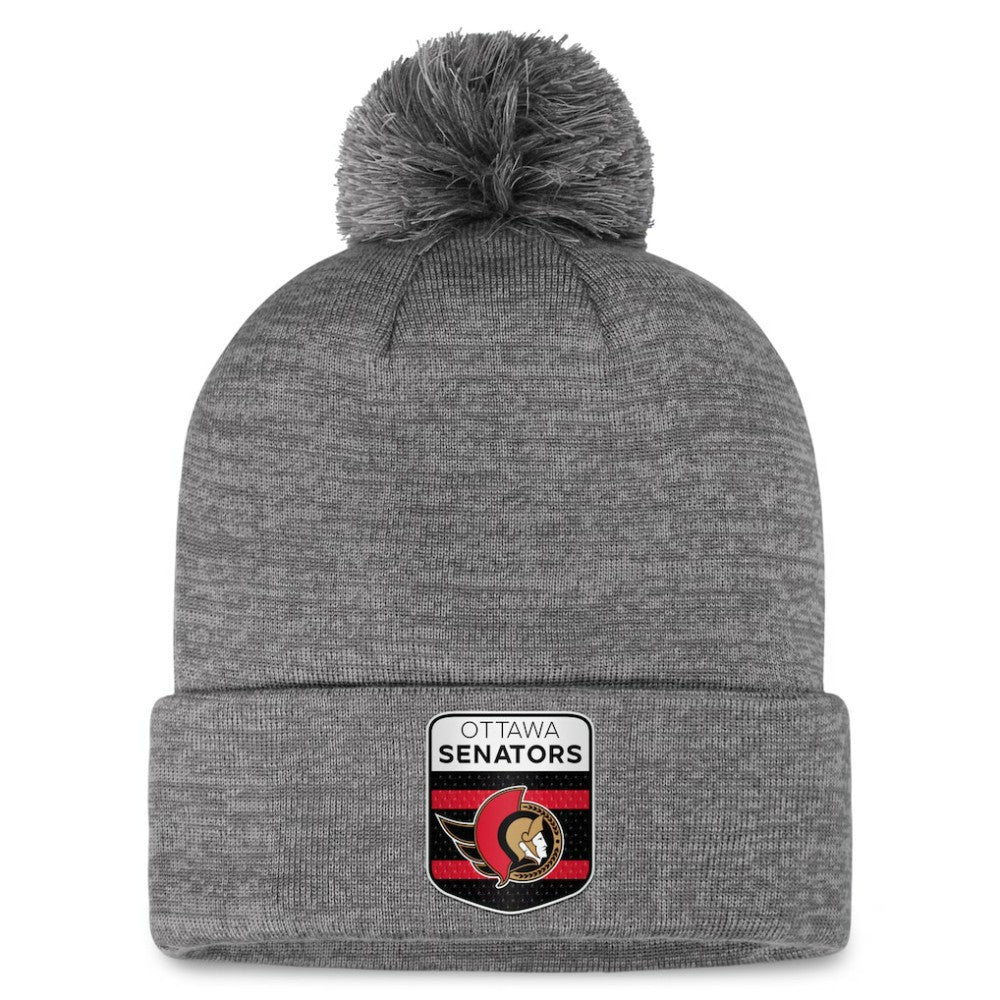 NHL Ottawa Senators Fanatics Authentic Pro Home Ice Cuffed Knit Hat with Pom