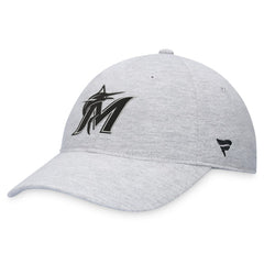 Gray Miami Marlins Fanatics Logo Adjustable Hat