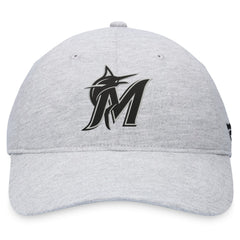 Gray Miami Marlins Fanatics Logo Adjustable Hat