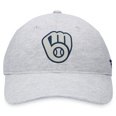 Gray Milwaukee Brewers Fanatics Logo Adjustable Hat