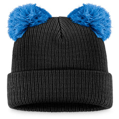 Black/Blue Miami Marlins Fanatics Women's Double Pom Cuffed Knit Hat