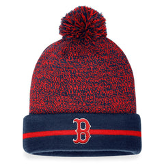 Navy/Red Boston Red Sox Fanatics Space-Dye Cuffed Knit Hat with Pom