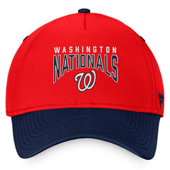 Red/Navy Washington Nationals Fanatics Stacked Logo Flex Hat