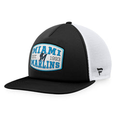 Black Miami Marlins Fanatics Foam Front Patch Trucker Snapback Hat