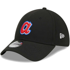 Black Atlanta Braves New Era Logo 39THIRTY Flex Hat