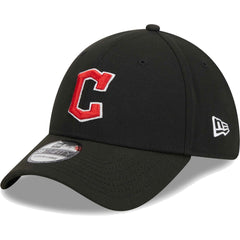 Black Cleveland Guardians New Era Logo 39THIRTY Flex Hat