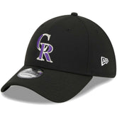 Black Colorado Rockies New Era Logo 39THIRTY Flex Hat