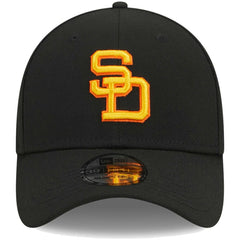 Black San Diego Padres New Era Logo 39THIRTY Flex Hat