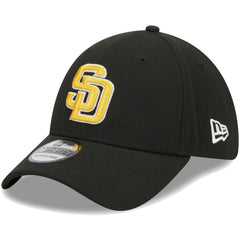 Black San Diego Padres New Era Logo 39THIRTY Flex Hat