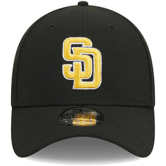 Black San Diego Padres New Era Logo 39THIRTY Flex Hat