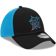 Black Miami Marlins New Era Team Neo 39THIRTY Flex Hat