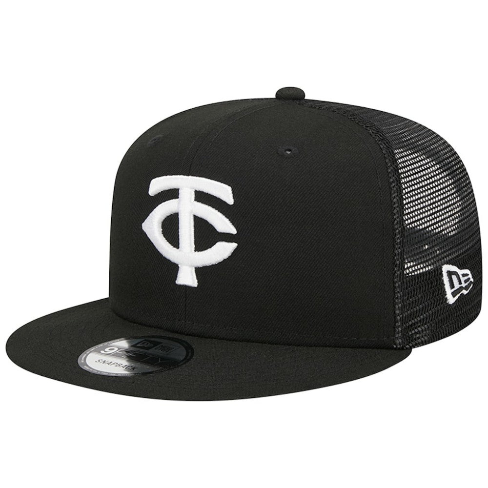 Black Minnesota Twins New Era Trucker 9FIFTY Snapback Hat
