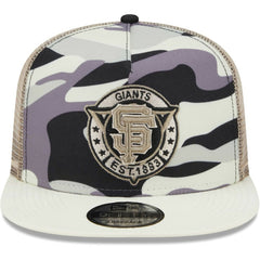 White San Francisco Giants New Era Chrome Camo A-Frame 9FIFTY Trucker Snapback Hat
