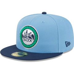 Light Blue/Navy Chicago White Sox New Era Green Undervisor 59FIFTY Fitted Hat