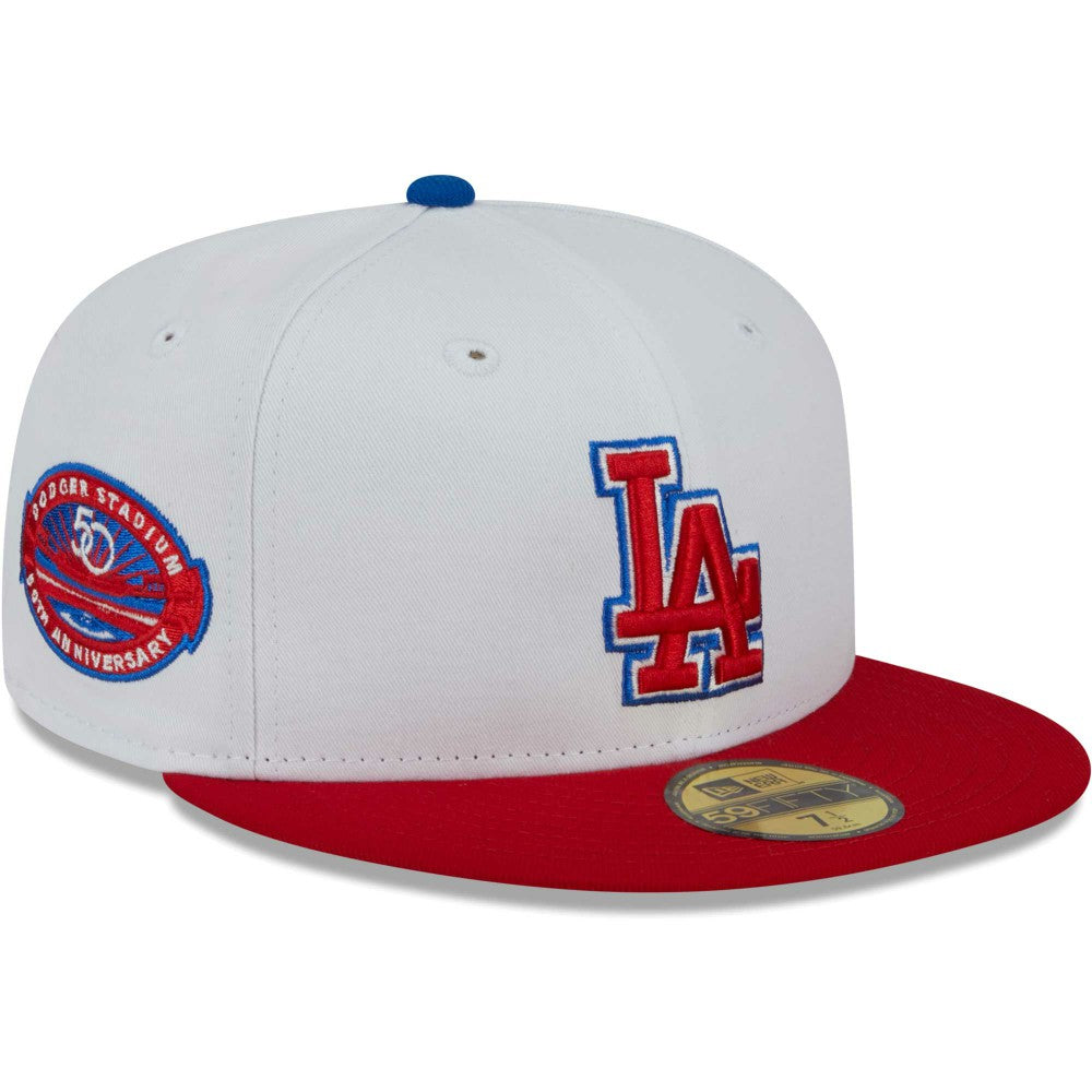 White/Red Los Angeles Dodgers New Era Undervisor 59FIFTY Fitted Hat