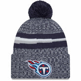 2023 Sideline Cuffed Knit Hat With Pom - Tennessee Titans Hats