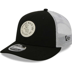 Black Chicago White Sox New Era Circle Trucker Low Profile 9FIFTY Snapback Hat