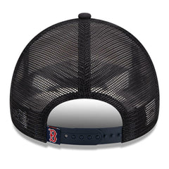 White/Navy Boston Red Sox New Era Stacked A-Frame Trucker 9FORTY Adjustable Hat