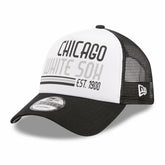 White/Black Chicago White Sox New Era Stacked A-Frame Trucker 9FORTY Adjustable Hat
