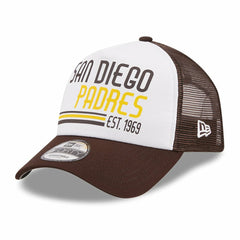White/Brown San Diego Padres New Era Stacked A-Frame Trucker 9FORTY Adjustable Hat