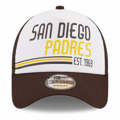 White/Brown San Diego Padres New Era Stacked A-Frame Trucker 9FORTY Adjustable Hat